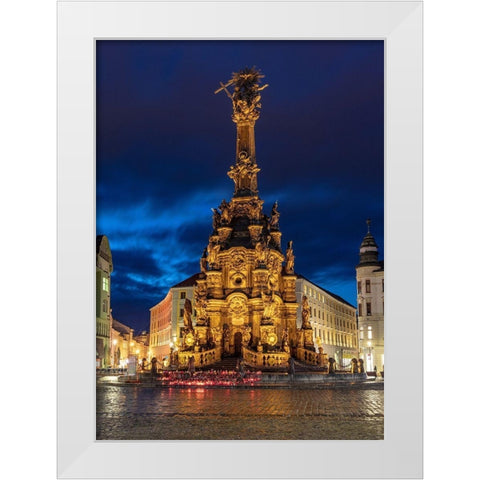 Pillar of the Holy Trinity in the Upper Town Square in Olomouc-Czech Republic White Modern Wood Framed Art Print by Haney, Chuck