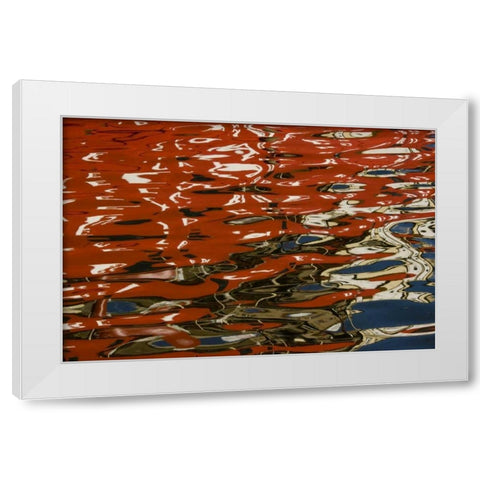 Finland, Helsinki Abstract reflection of ship White Modern Wood Framed Art Print by Ross, Nancy ,  Steve