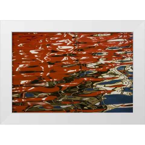 Finland, Helsinki Abstract reflection of ship White Modern Wood Framed Art Print by Ross, Nancy ,  Steve