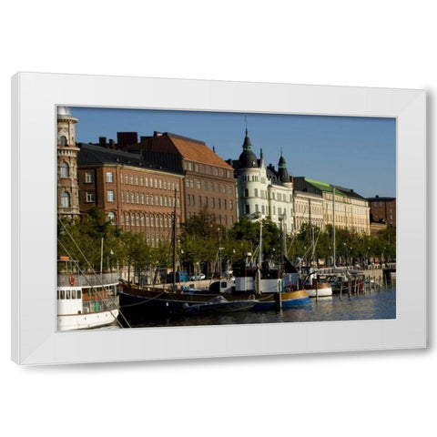 Finland Overview of Helsinki from harbor White Modern Wood Framed Art Print by Ross, Nancy ,  Steve