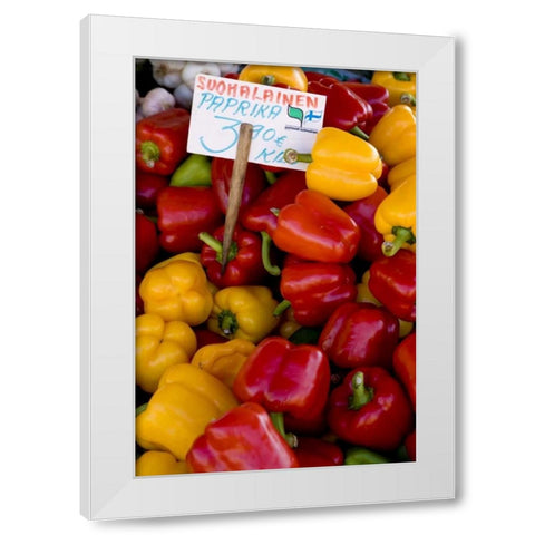 Finland, Helsinki Produce at an outdoor market White Modern Wood Framed Art Print by Ross, Nancy ,  Steve