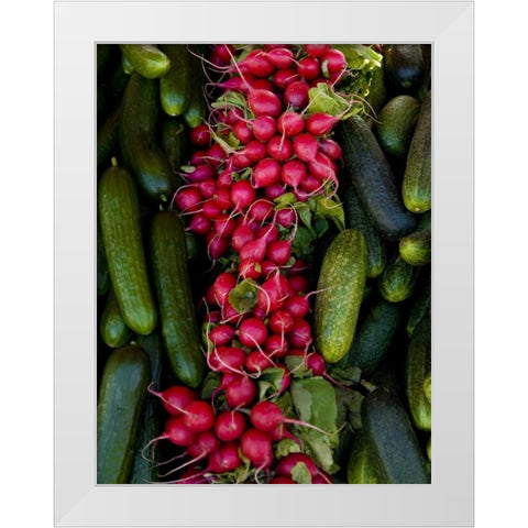 Finland, Helsinki Produce at an outdoor market White Modern Wood Framed Art Print by Ross, Nancy ,  Steve