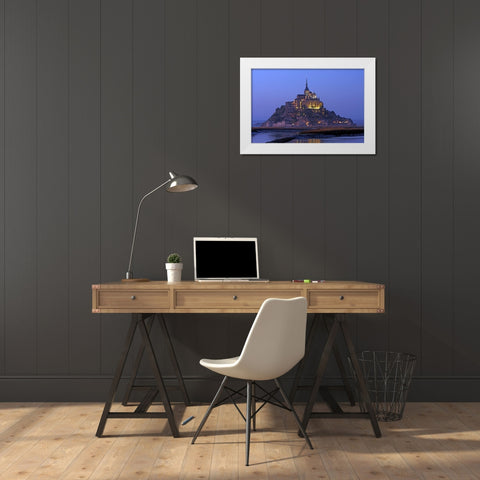 Mont St Michel-Normandy-France White Modern Wood Framed Art Print by Bartel, Alex