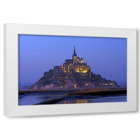 Mont St Michel-Normandy-France White Modern Wood Framed Art Print by Bartel, Alex