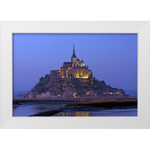 Mont St Michel-Normandy-France White Modern Wood Framed Art Print by Bartel, Alex