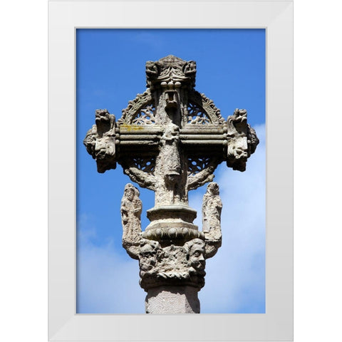 Stone cross-Le Treport-Normandy-France White Modern Wood Framed Art Print by Bartel, Alex