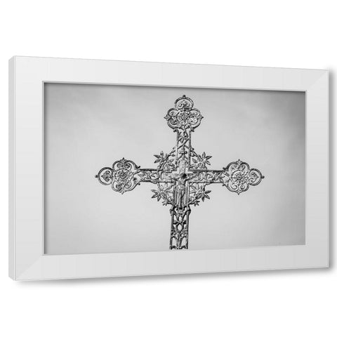 France-Giverny Iron cross  White Modern Wood Framed Art Print by Jaynes Gallery