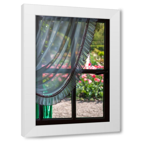 France-Giverny Looking out at garden from kitchen in Monets house  White Modern Wood Framed Art Print by Jaynes Gallery
