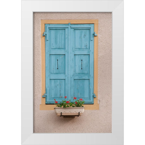 France-Burgundy A rustic window graces a building in the Burgundy village of Louhans White Modern Wood Framed Art Print by Sederquist, Betty