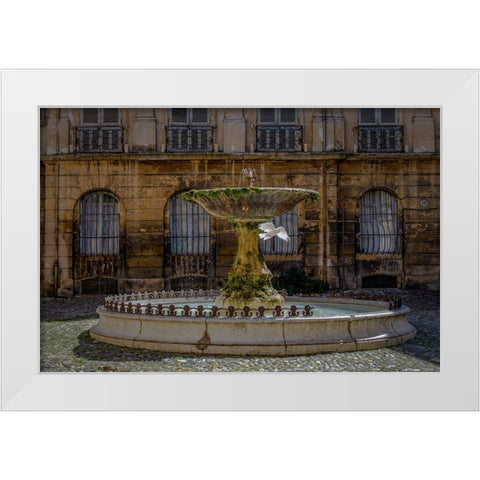 Aix en Provence White Modern Wood Framed Art Print by Theodore, George and Marilu