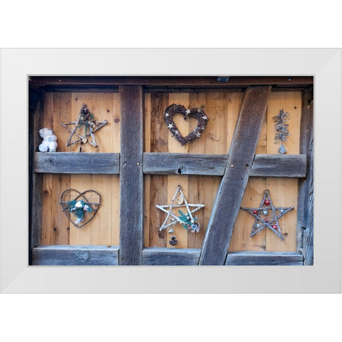 Colmar-France Old town Colmar adorned with Christmas decoration The town was founded in 9th century White Modern Wood Framed Art Print by McRoberts, Julien