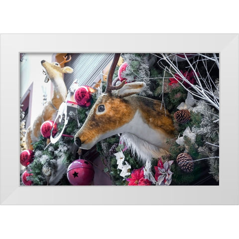 Strasbourg-France Christmas decoration White Modern Wood Framed Art Print by McRoberts, Julien