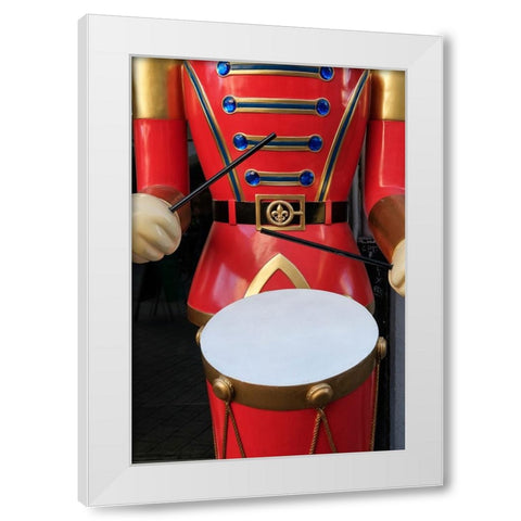 Strasbourg-France Large soldier playing a drum as part of festive holiday decor at Christmas White Modern Wood Framed Art Print by McRoberts, Julien