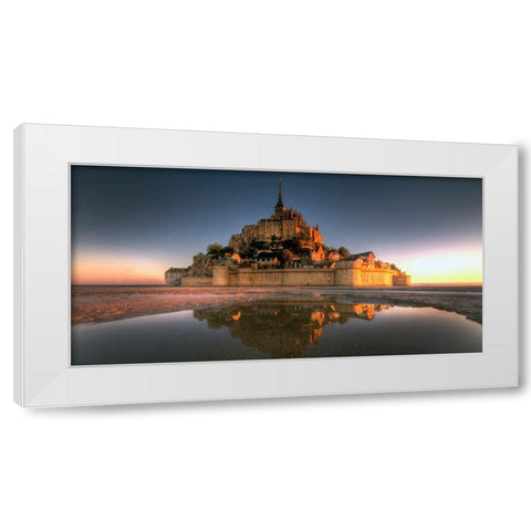Mont Saint-Michel on the Normandy coast of France White Modern Wood Framed Art Print by Steve Mohlenkamp