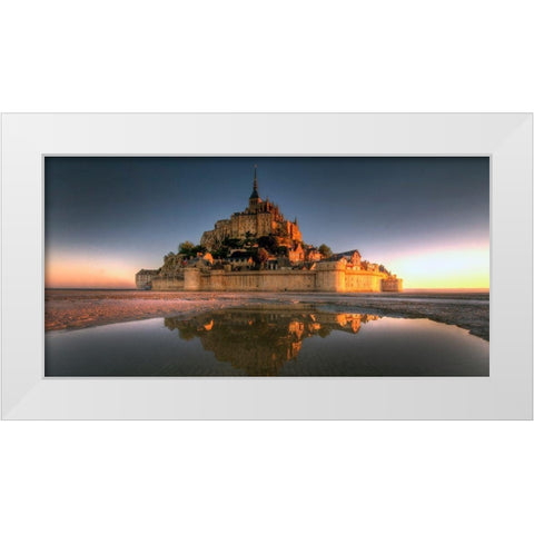 Mont Saint-Michel on the Normandy coast of France White Modern Wood Framed Art Print by Steve Mohlenkamp