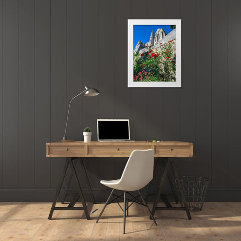 Mont Saint-Michel in Normandy France White Modern Wood Framed Art Print by Steve Mohlenkamp