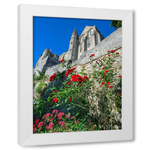Mont Saint-Michel in Normandy France White Modern Wood Framed Art Print by Steve Mohlenkamp