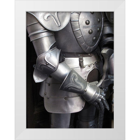 Shining armor in Mont Saint-Michel on the Normandy coast of France White Modern Wood Framed Art Print by Steve Mohlenkamp