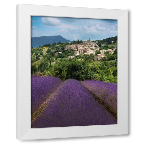 Lavender bloom near Sault in the south of France White Modern Wood Framed Art Print by Steve Mohlenkamp