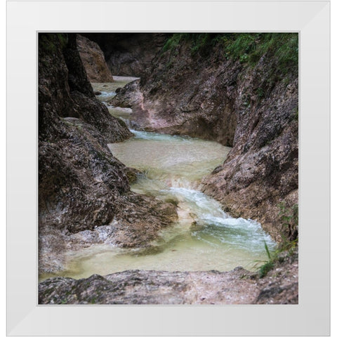 Germany-Berchtesgaden-Almbach Gorge and Waterfall White Modern Wood Framed Art Print by Looney, Hollice
