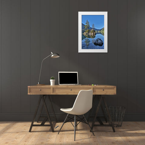Germany-Bavaria-Ramsau bei Berchtesgaden-Lake Hintersee in Morning Light White Modern Wood Framed Art Print by Looney, Hollice