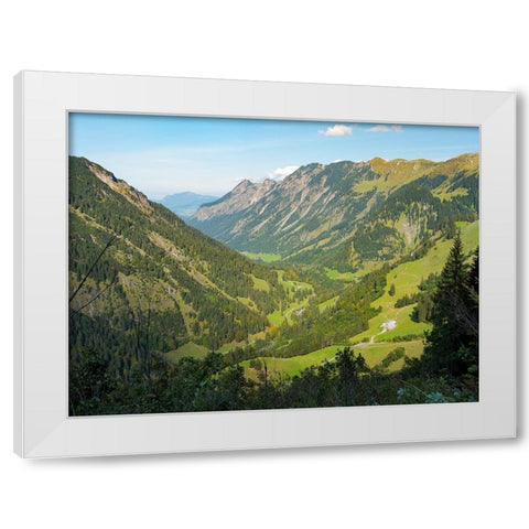 Valley Stillachtal near Oberstdorf in the Allgau-Germany-Bavaria White Modern Wood Framed Art Print by Zwick, Martin