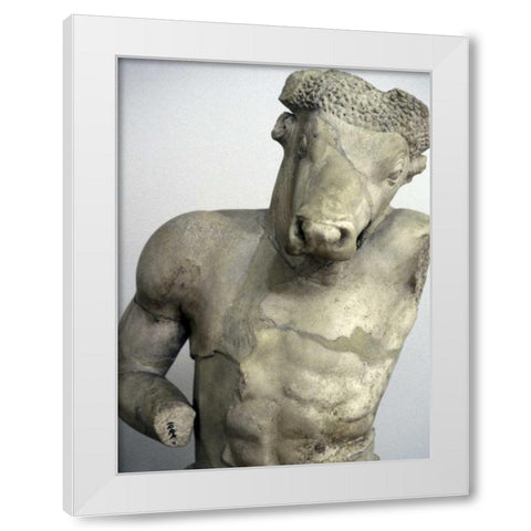 Greece, Athens Marble statue of a Minotaur White Modern Wood Framed Art Print by Noble Gardner, Nancy
