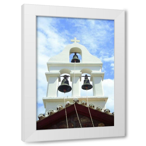 Greece, Island of Hydra Bells on a chapel White Modern Wood Framed Art Print by Noble Gardner, Nancy