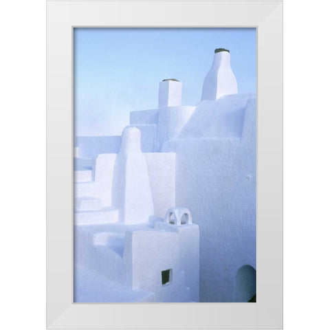 Greece, Santorini Chimneys of medieval homes White Modern Wood Framed Art Print by Noble Gardner, Nancy
