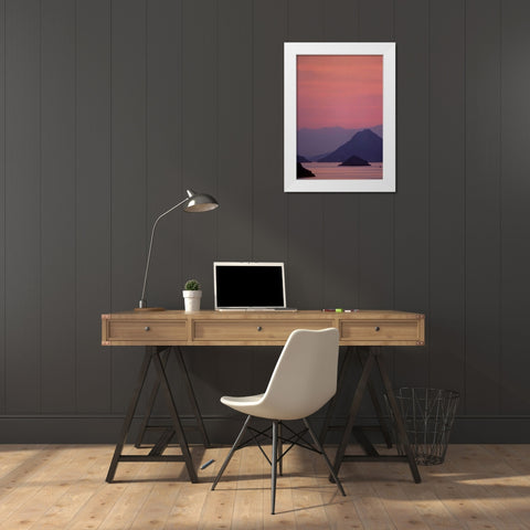Greece, Island of Hydra, small islands at sunset White Modern Wood Framed Art Print by Noble Gardner, Nancy