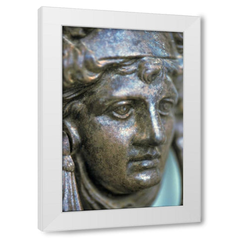Greece, Patmos, Chora Head of the god Apollo White Modern Wood Framed Art Print by Noble Gardner, Nancy
