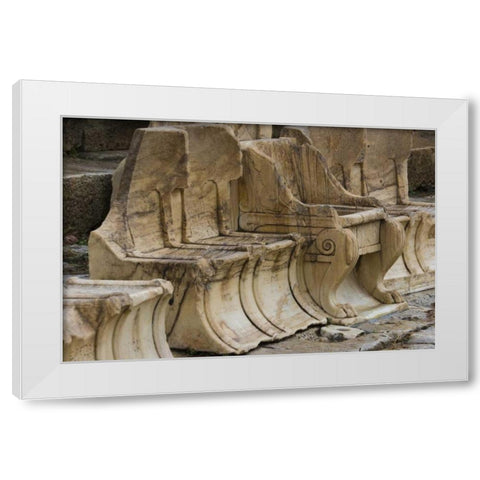 Greece, Athens, Acropolis Theater of Dionysos White Modern Wood Framed Art Print by Young, Bill