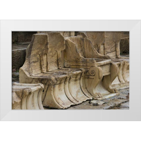 Greece, Athens, Acropolis Theater of Dionysos White Modern Wood Framed Art Print by Young, Bill