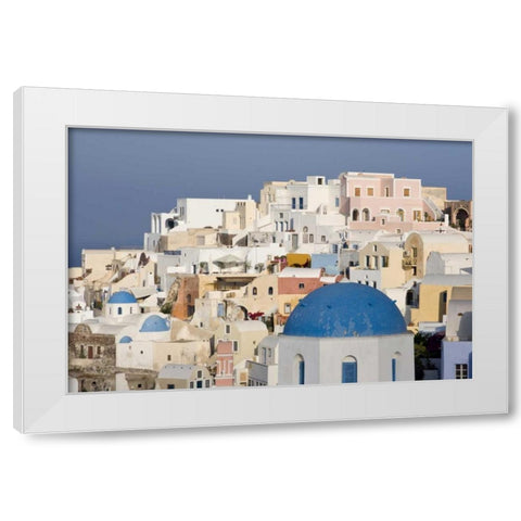 Greece, Santorini, Thira, Oia City Overlook White Modern Wood Framed Art Print by Young, Bill