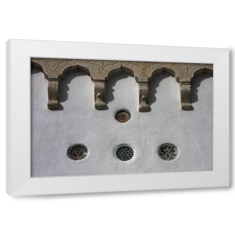 Greece, Sifnos, Apollonia Ottoman-style plates White Modern Wood Framed Art Print by Noble Gardner, Nancy