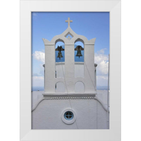 Greece, Sifnos, Apollonia Cycladic bell tower White Modern Wood Framed Art Print by Noble Gardner, Nancy