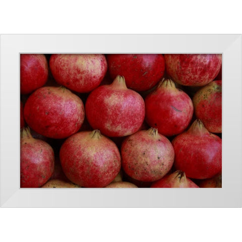 Greece, Athens Fresh pomegranates for sale White Modern Wood Framed Art Print by Noble Gardner, Nancy