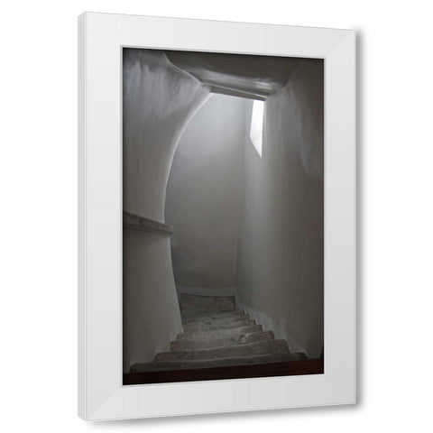 Greece, Amorgos Hall of Hozoviotissa Monastery White Modern Wood Framed Art Print by Noble Gardner, Nancy