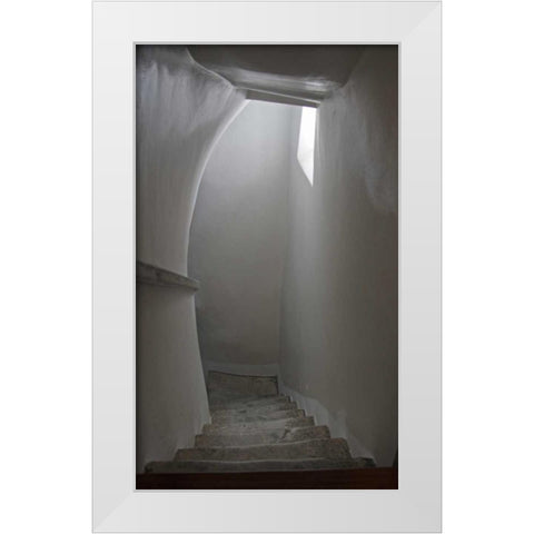 Greece, Amorgos Hall of Hozoviotissa Monastery White Modern Wood Framed Art Print by Noble Gardner, Nancy