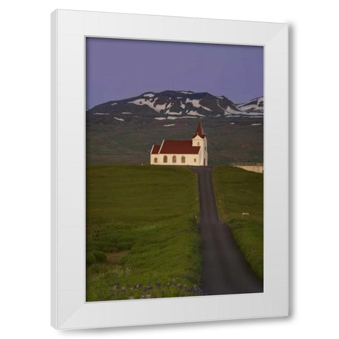 Iceland, Snaefellsnes, Hellisandur Church White Modern Wood Framed Art Print by Grall, Don