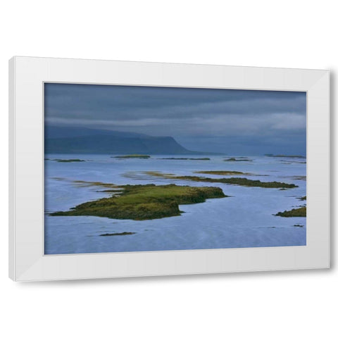 Iceland Hvammsfjordhur Fjord on the coast White Modern Wood Framed Art Print by Grall, Don