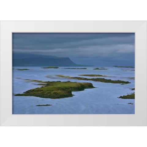 Iceland Hvammsfjordhur Fjord on the coast White Modern Wood Framed Art Print by Grall, Don