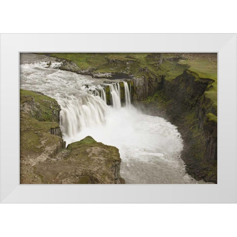 Iceland Hafragilsfoss waterfall White Modern Wood Framed Art Print by Grall, Don