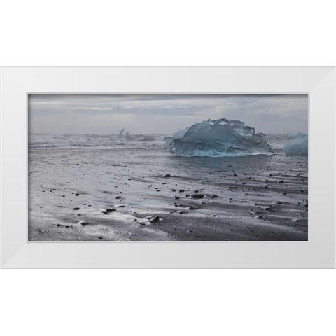 Iceland Iceberg pieces from Jokulsarlon Lagoon White Modern Wood Framed Art Print by Young, Bill