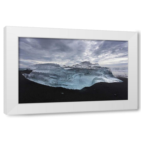Iceland Iceberg piece from Jokulsarlon Lagoon White Modern Wood Framed Art Print by Young, Bill