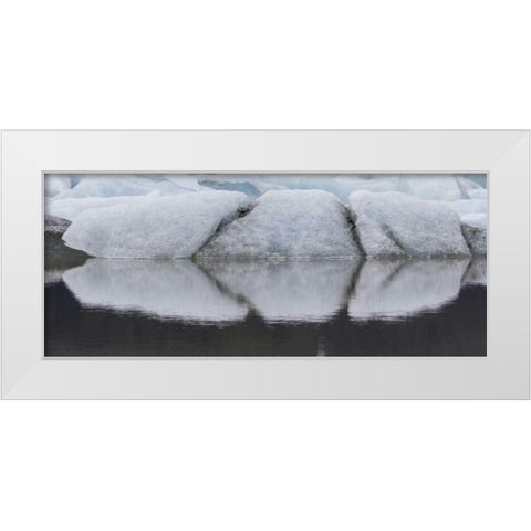 Iceland Fjallsjokull Glacier reflects in water White Modern Wood Framed Art Print by Young, Bill