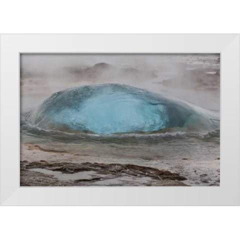 Iceland, Geysir Hot Springs Strokkur Geyser White Modern Wood Framed Art Print by Illg, Cathy and Gordon
