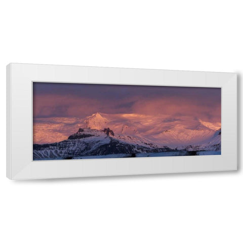 Iceland Landscape of glacier at sunset White Modern Wood Framed Art Print by Young, Bill