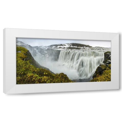 Iceland, Dettifoss Scenic of waterfall White Modern Wood Framed Art Print by Kirkland, Dennis