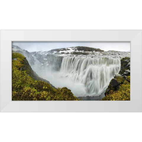 Iceland, Dettifoss Scenic of waterfall White Modern Wood Framed Art Print by Kirkland, Dennis
